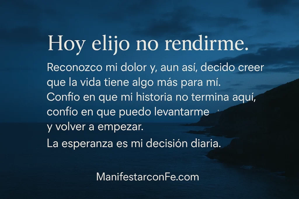 Afirmación de esperanza para sostenerse