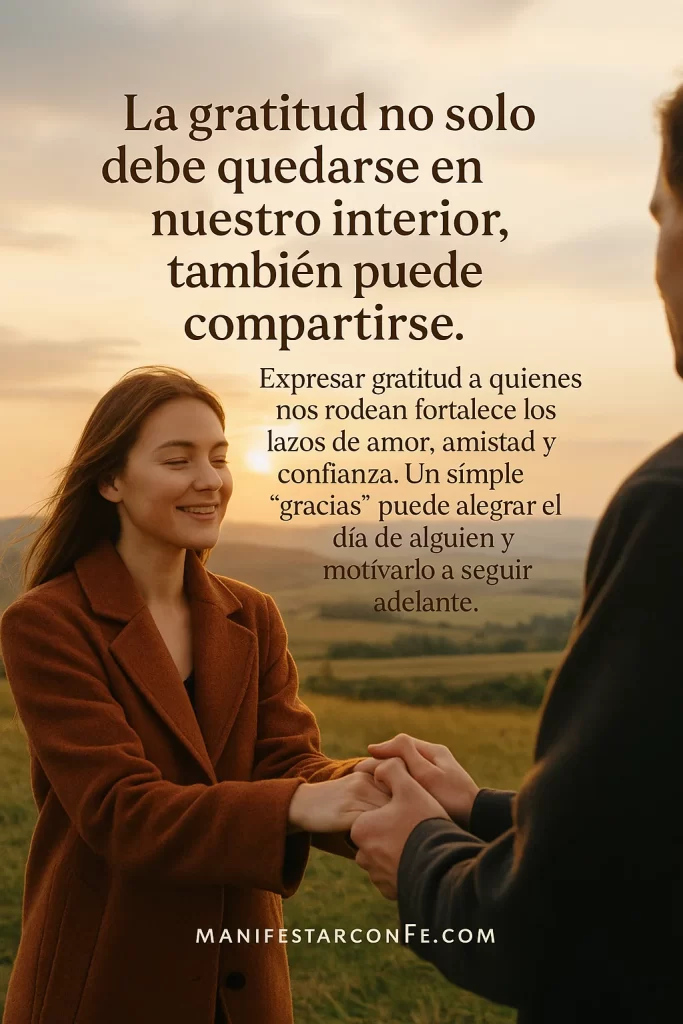 Compartir la gratitud con los demas