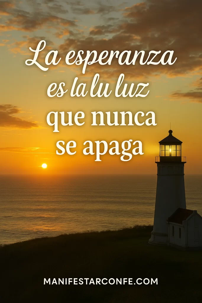 La esperanza es la luz que nunca se apaga, frases motivadoras