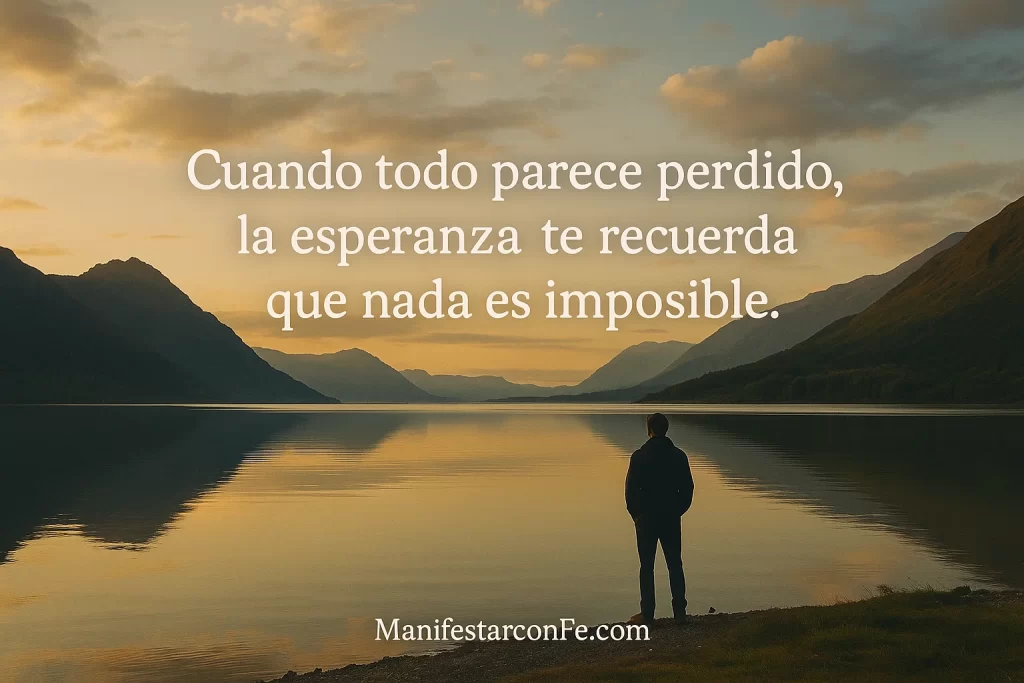 La esperanza te recuerda que nada es imposible