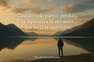 La esperanza te recuerda que nada es imposible