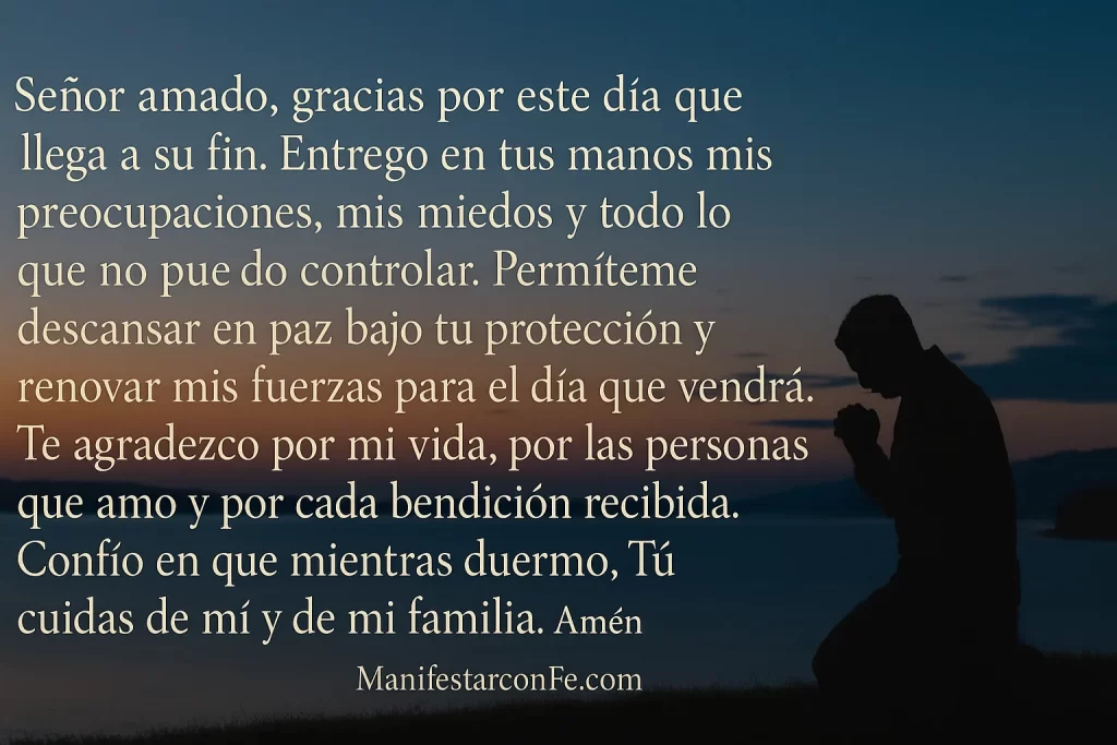 Oración de la noche para descansar en paz