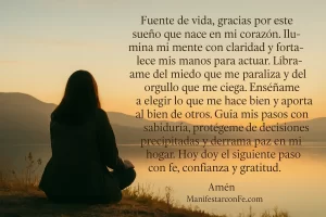 Oración para manifestar con fe y confianza