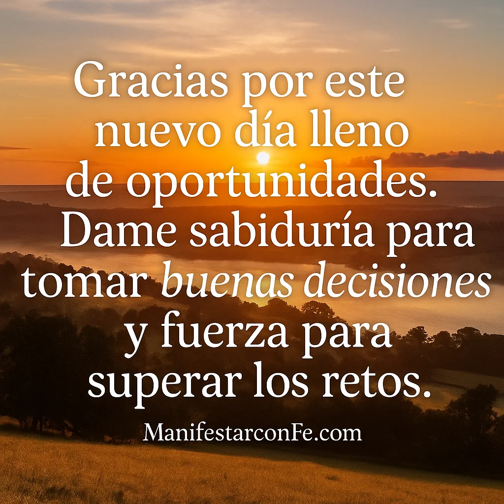 Oraciones de la mañana para empezar con fe