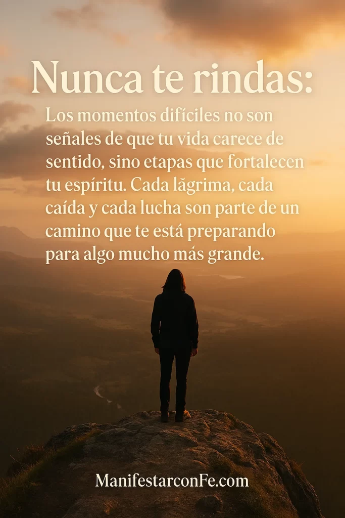 Recuerda, nunca te rindas