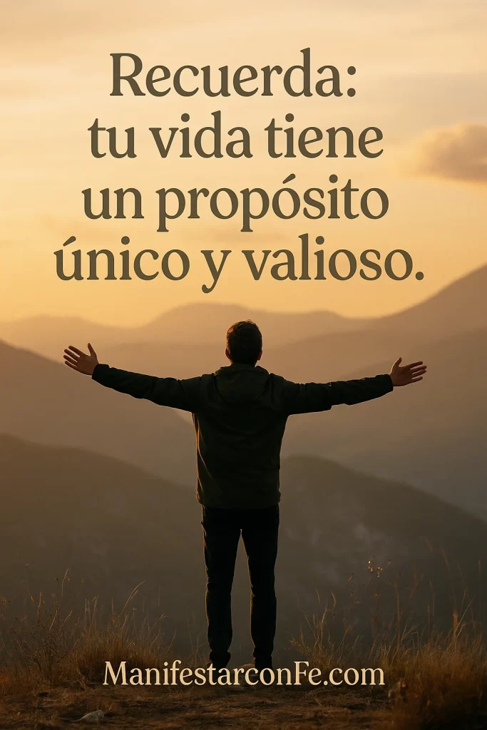 Recuerda tu vida tiene un propósito único y valioso