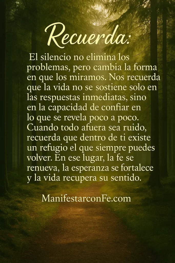 Reflexion el regalo del silencio