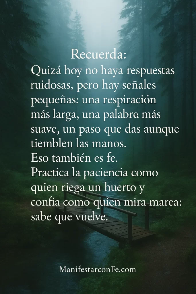 Reflexion la prisa pesa, la confianza sostiene