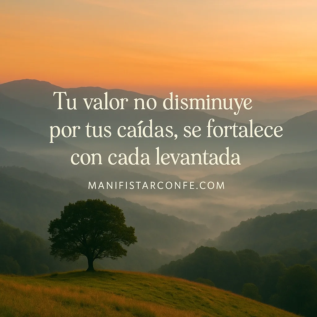 Tu valor no disminuye por tus caidas, motivacion diaria