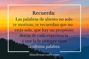 Reflexión acerca palabras de aliento